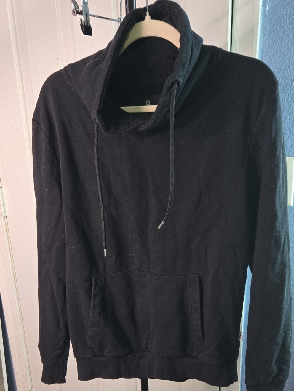 Women’s Black Cowl Neck Hoodie Sweatshirt